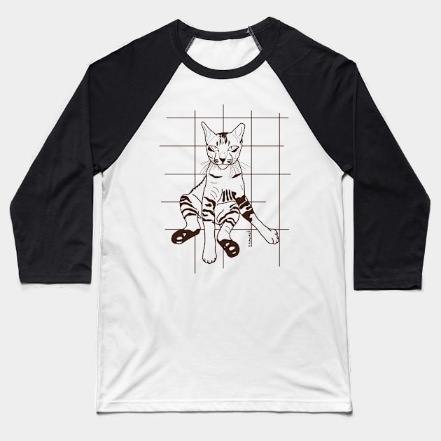 Koji the Singaporean Street Cat Baseball T-Shirt by Namwuob